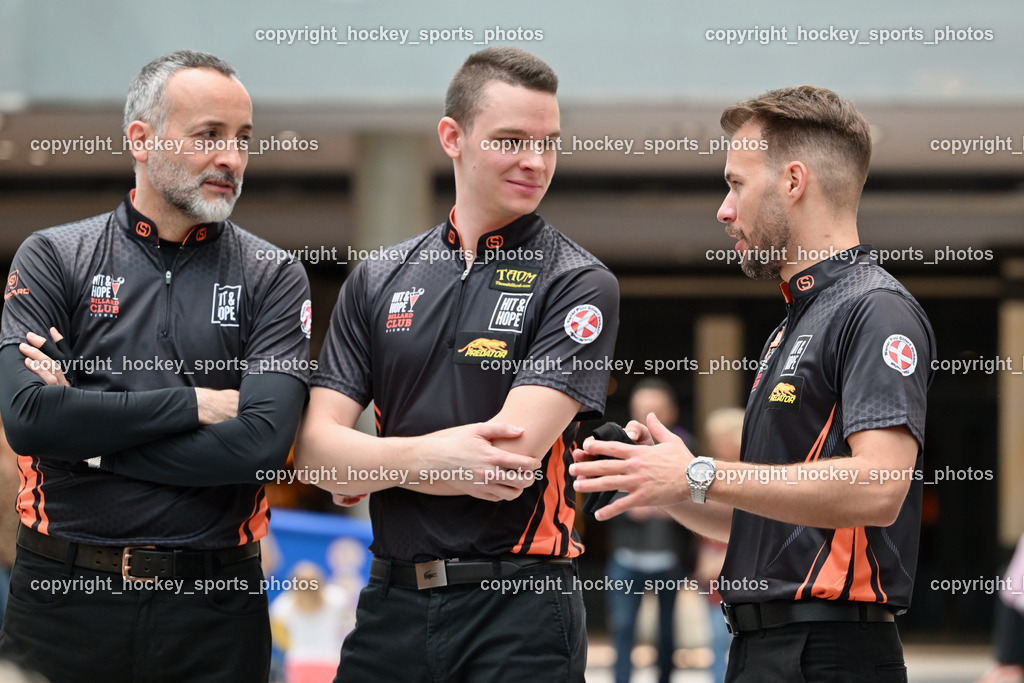 Pool Billard Bundesliga 2025 im ATRIO | MICHAEL MOSLER, OLIVER SZOLNOKI, Albin Ouschan, Pool Billard Bundesliga 2025 im ATRIO, Pool Billard Bundesliga 2025 im ATRIO am 29.03.2025 in Villach (Atrio), Austria, (Photo by Bernd Stefan)