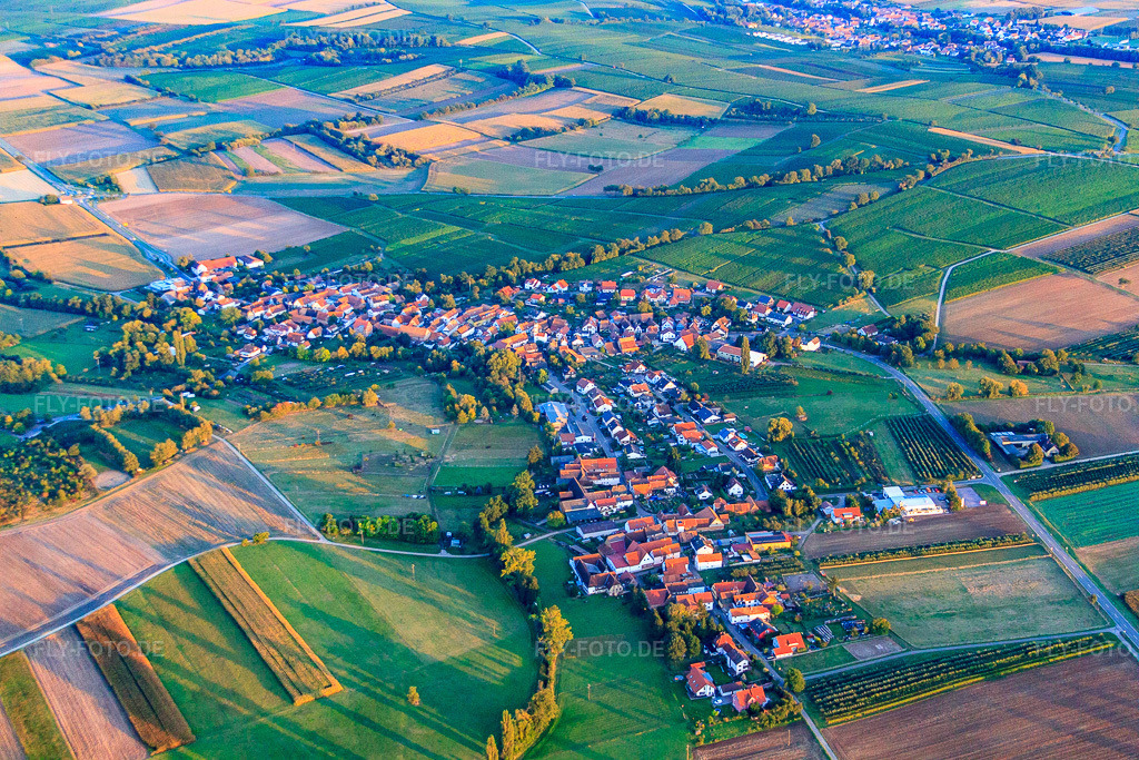 Luftbild: Dorfansicht aus Nordwesten in Oberhausen im Bundesland Rheinland-Pfalz in Deutschland. Foto: IMG_53431.jpg vom 28.09.2012 durch Werner Riehm/FLY-FOTO.de