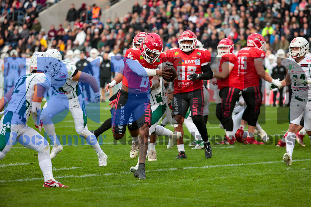  14.10.2023 - 
 | Sebastian Sendlak / Bochumer Nachrichtendienst (BOND) - GFL-Bowl 2023: Schwaebisch Hall Unicorns vs. Potsdam Royals - Realisiert mit Pictrs.com