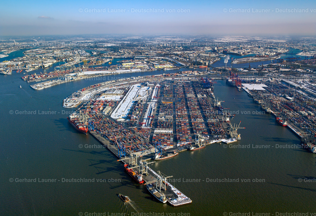 26B0081 | Waltershofer Hafen im Hamburger Hafen im Winter