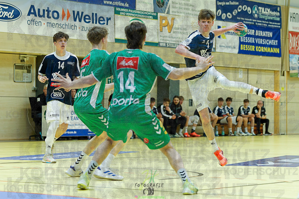 mJB Pokalrunde dt. Meisterschaft, TV Hüttenberg - TSV GWD Minden | mJB Pokalrunde dt. Meisterschaft, TV Hüttenberg - TSV GWD Minden am 15.03.2025 in Münchholzhausen (Sporthalle Münchholzhausen)Photo © 2025 - Jörg Heinrich - Realisiert mit Pictrs.com