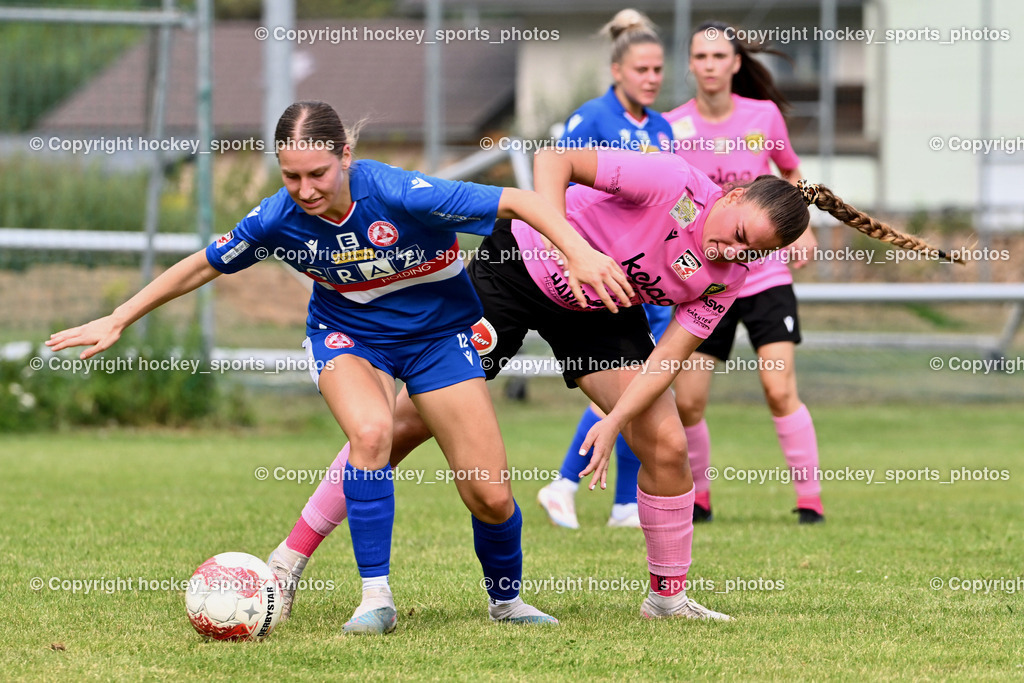 Carinthians Hornets vs. GAK 1902 Frauen | #12 Ina Theres Dommayer GAK, #10 Elisa Ciccarelli Carinthians Hornets, Carinthians Hornets vs. GAK 1902 Frauen, Carinthians Hornets vs. GAK 1902 Frauen am 01.09.2024 in Sachsenburg (Sportplatz Sachsenburg), Austria, (Photo by Bernd Stefan)