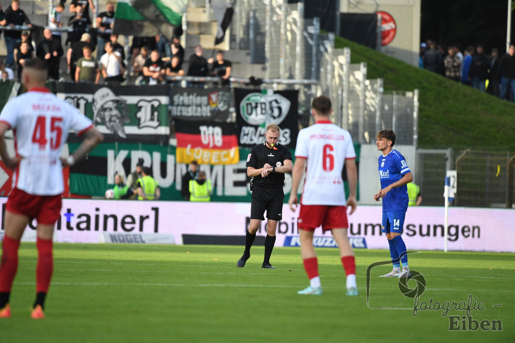 SV Meppen-VfB Lübeck | Herren Regionalliga Nord; SV Meppen (blau)-VfB Lübeck (weiß) am 01.08.2025 in Meppen (Hänsch-Arena), Photo: Philip Eiben 2025 - Realisiert mit Pictrs.com