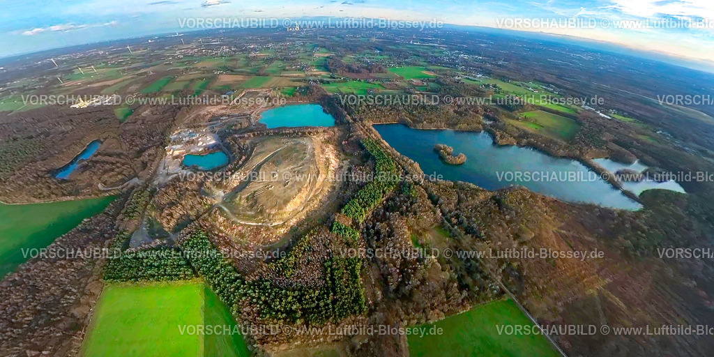 Bottrop2301fish0003Heidesee | Luftbild, Heidesee, NSG Kirchheller Heide, Halde Töttelberg, Fisheye Aufnahme, Fischaugen Aufnahme, 360 Grad Aufnahme, Kirchhellen-Nord-West, Bottrop, Ruhrgebiet, Nordrhein-Westfalen, Deutschland
