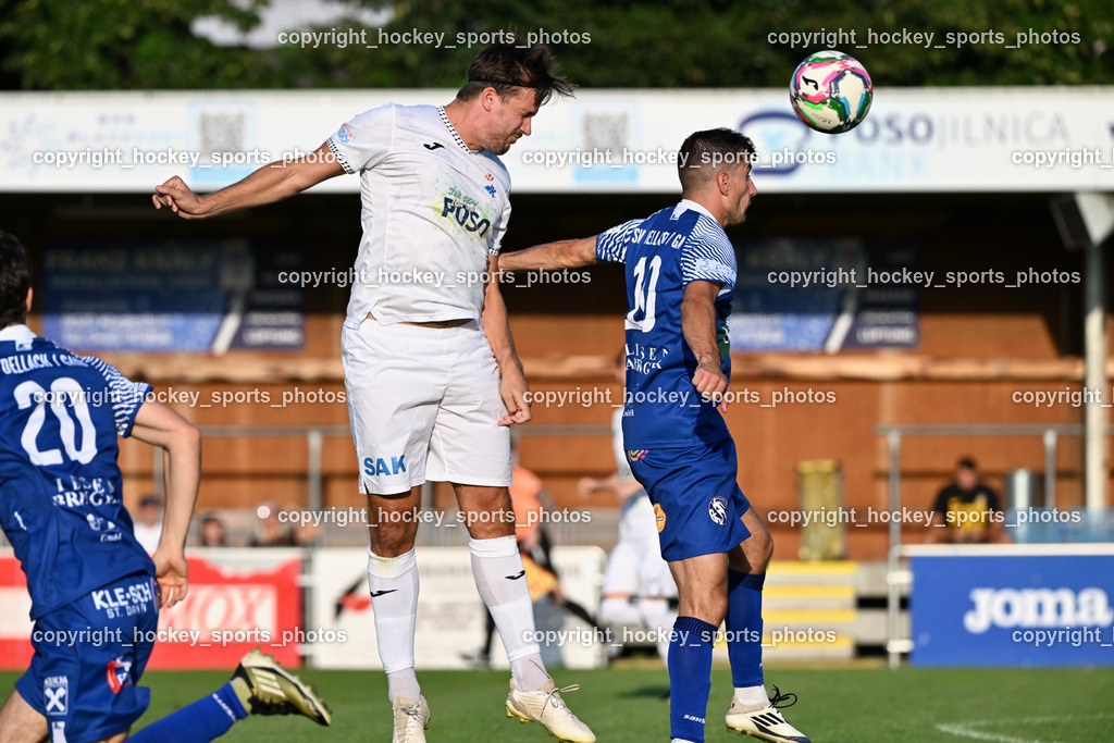SAK vs. SV Dellach Gail | #4 Rok Jazbec SAK, #10 Samir Nuhanovic SV Dellach Gail, SAK vs. SV Dellach Gail, SAK vs. SV Dellach Gail am 14.08.2025 in Klagenfurt (Sportpark Welzenegg), Austria, (Photo by Bernd Stefan)