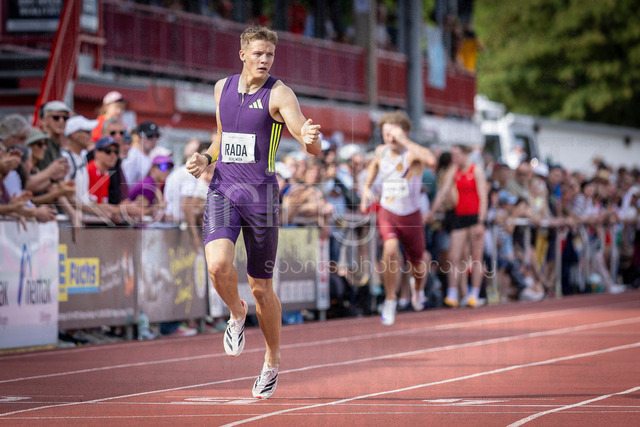 61. Internationales Pfingstsportfest; Rehlingen-Siersburg, 24.05.2026 | REHLINGEN , GERMANY - MAY 24:  Michal Rada (CZE/Tschechien) wins the first heat over 400m hurdles during the 61. Internationales Pfingstsportfest on 24.05.2026 at the  Bungertstadion in Rehlingen-Siersburg (Saarland / Deutschland).