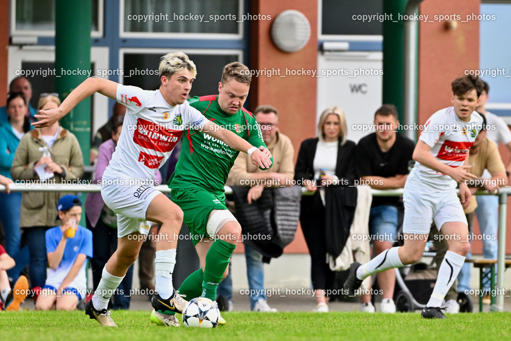 FC ASKÖ Gmünd vs. Rapid Lienz  | #16 Sandro Unterreiner Rapid Lienz, #6 Christoph Gigler Stranner ASKÖ Gmünd, #18 Oliver Gomig Rapid Lienz, FC ASKÖ Gmünd vs. Rapid Lienz , FC ASKÖ Gmünd vs. Rapid Lienz  am 02.06.2024 in Gmünd (Sportplatz Gmünd), Austria, (Photo by Bernd Stefan)