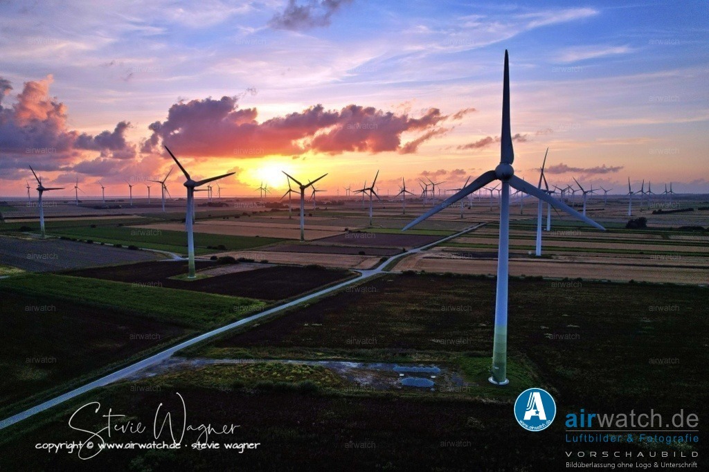 Windpark Breklumer-Koog | Luftbild, Windenergieanlagen, Enercon, Windpark Breklumer Koog