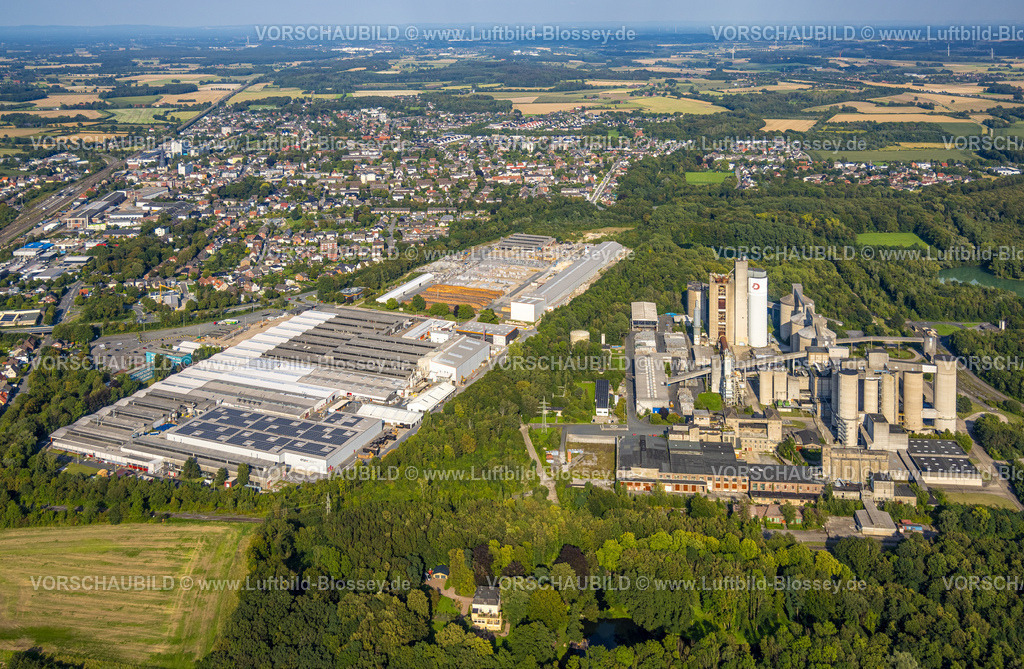 Beckum230805487 | Luftbild, Dyckerhoff Zementwerk, Etex Germany Exteriors GmbH, Neubeckum, Beckum, Münsterland, Nordrhein-Westfalen, Deutschland