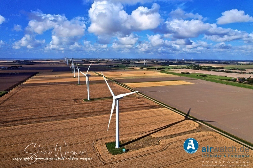 Windpark - Emmelsbüll-Horsbüll | Luftbild, Windenergieanlagen, Bürgerwindpark Emmelsbüll-Horsbüll, Windkraft, Windpark, Nordfriesland, 