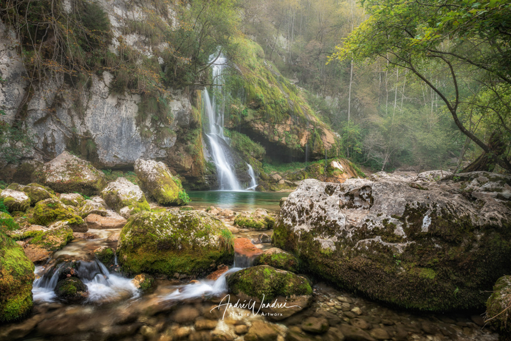 Morgennebel am Wasserfall | Andre Wandrei - Nature Artworx - Realisiert mit Pictrs.com