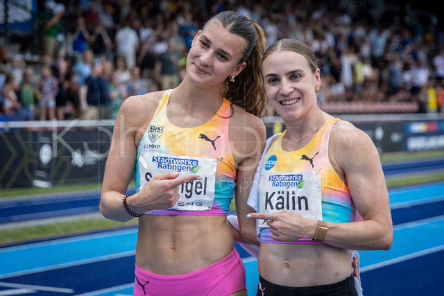 Multisport Event; Ratingen, 28.06.2026 | RATINGEN, GERMANY - JUNE 28, 2026 : Sandrina Sprengel (GER / Germany) and Annik Kälin (SUI / Switzerland) after 800m during the Multisport Event at Stadion Ratingen on June 28, 2026 in Ratingen, Germany.