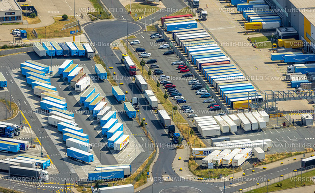 Dortmund230700006 | Luftbild, Westfallenhütte Gewerbegebiet, Amazon DTM Logistik und LKW Parkplatz, Borsigplatz, Dortmund, Ruhrgebiet, Nordrhein-Westfalen, Deutschland
