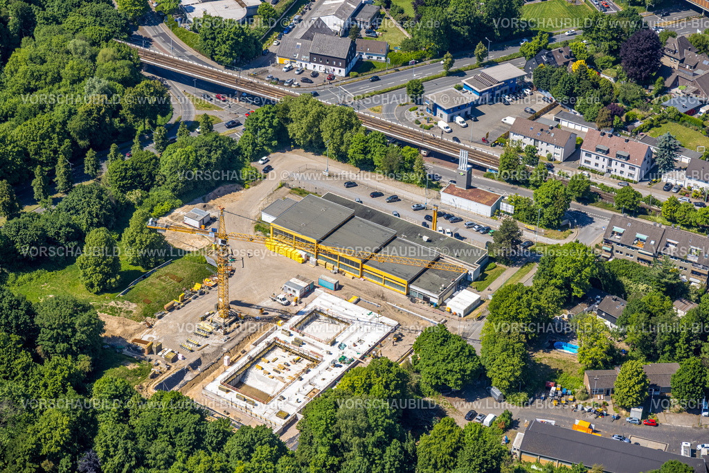 Muelheim250508330 | Luftbild, Friedrich-Wennmann-Bad, Baustelle und Renovierung, Schwimmbad Sanierung, Heißen - Mitte, Mülheim an der Ruhr, Ruhrgebiet, Nordrhein-Westfalen, Deutschland