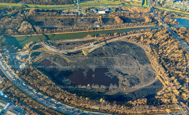 Bottrop230201774 | Luftbild, Hafen Bottrop, Kohlenlager am Rhein-Herne-Kanal, Sturmhof, Welheim, Bottrop, Ruhrgebiet, Nordrhein-Westfalen, Deutschland