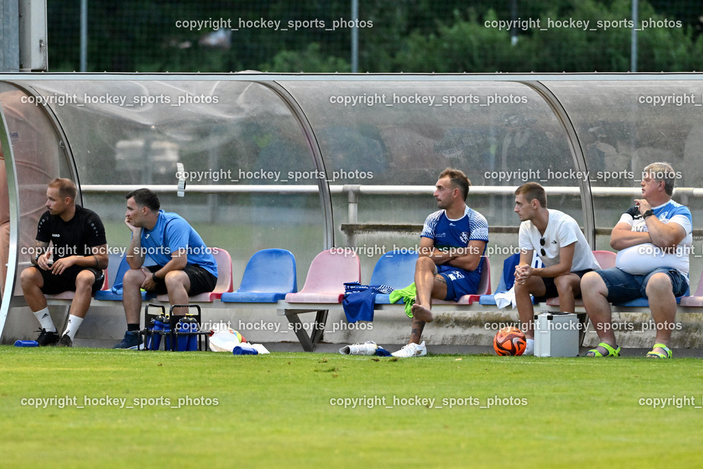 SAK vs. SV Dellach Gail | Assistentcoach SV Dellach Gail Bernd Traar, Headcoach SV Dellach Gail Bernard Nikolla, #91 Franz Übleis SV Dellach Gail, SAK vs. SV Dellach Gail, SAK vs. SV Dellach Gail am 14.08.2025 in Klagenfurt (Sportpark Welzenegg), Austria, (Photo by Bernd Stefan)