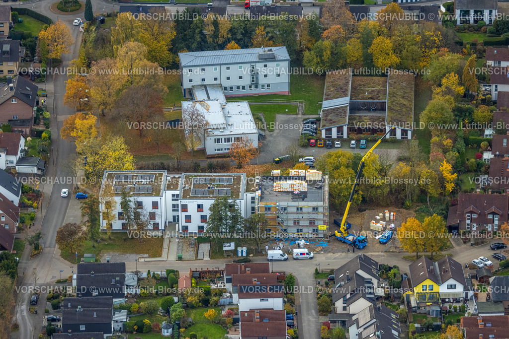 Hagen251101483 | Luftbild, Fachhochschule Südwestfalen, Schule Institut für Verbundstudien, Baustelle mit Neubau Wohnhaus, Lennetal, Hagen, Ruhrgebiet, Nordrhein-Westfalen, Deutschland
