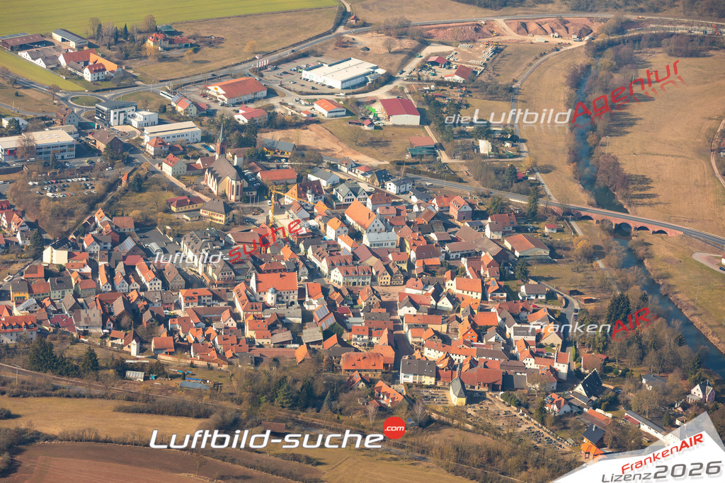 Das Luftbild der Stadt Euerdorf wurde 2019 vom Flugzeug heraus erstellt (keine Drohne) Aufnahmehöhe ca.400 Meter- hohe Auflösung- beste Druck-Qualität garantiert!