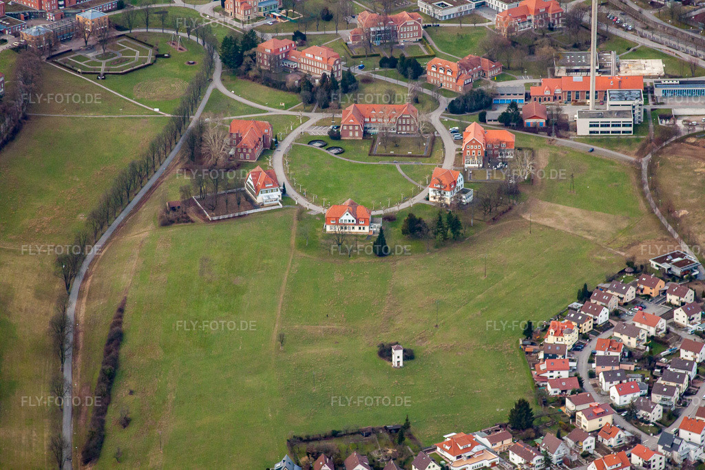 Luftbild: Psychiatrisches Landeskrankenhaus im Ortsteil Altwiesloch in Wiesloch im Bundesland Baden-Württemberg in Deutschland. Foto: IMG_24764.jpg vom 27.02.2010 durch Werner Riehm/FLY-FOTO.de