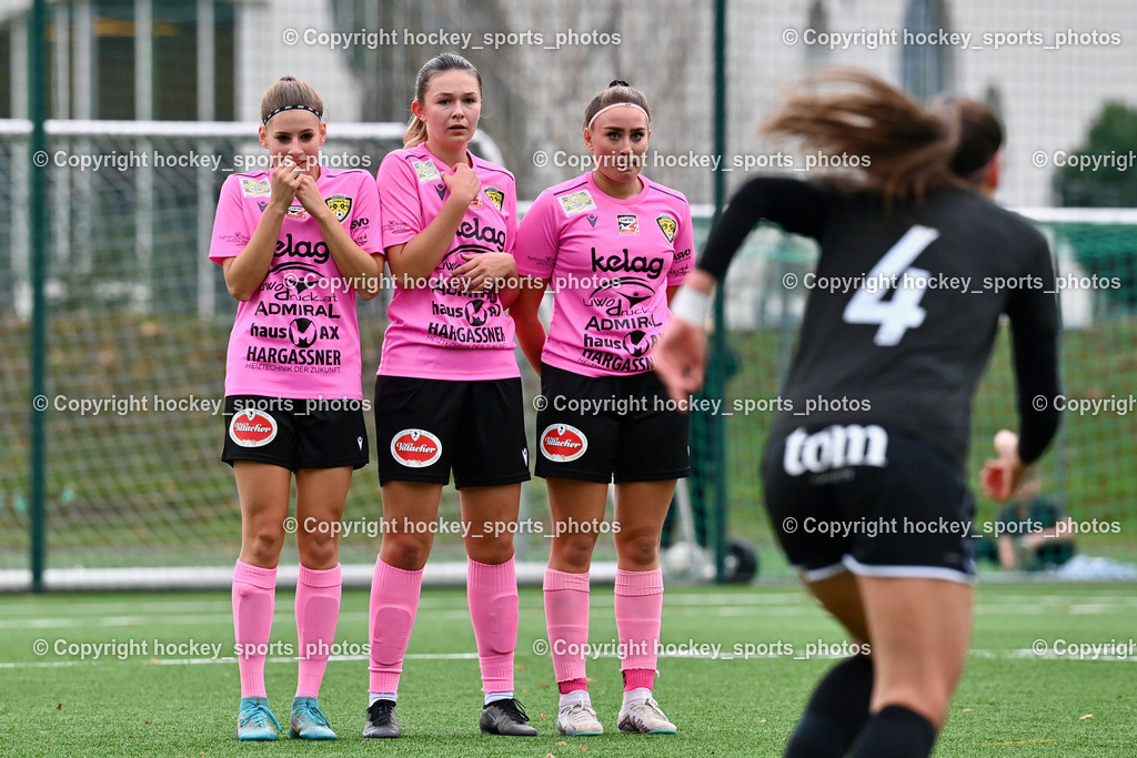 Liwodruck Carinthians Hornets vs. FC Pingau Saalfelden Frauen 29.10.2023  | #21 Julia Starchl, #9 Nina Mele, #10 Elisa Ciccarelli