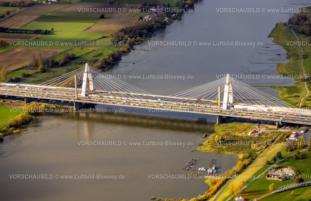 Koeln231100672RheinbrueckeMerkenich | Luftbild, Baustelle Rheinbrücke Leverkusen der Autobahn A1 über den Fluss Rhein, Rheinaue Langel-Merzenich, Merkenich, Köln, Rheinland, Nordrhein-Westfalen, Deutschland