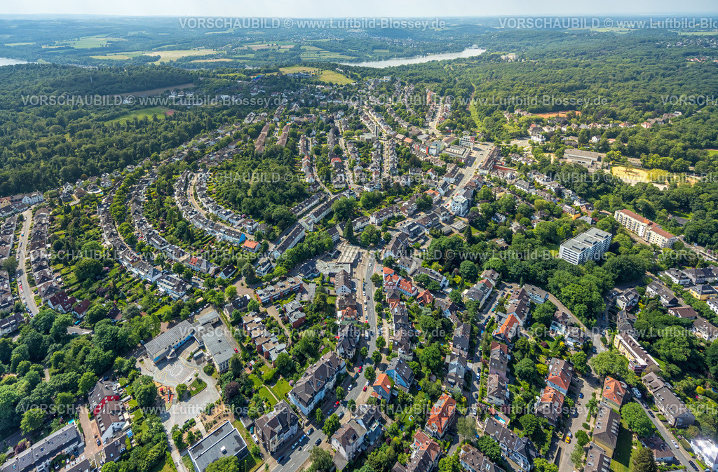 Essen220502695 | Luftbild, halbkreisförmige Wohnsiedlung Sundernholz und Rüstermark, Stadtwald, Essen, Ruhrgebiet, Nordrhein-Westfalen, Deutschland