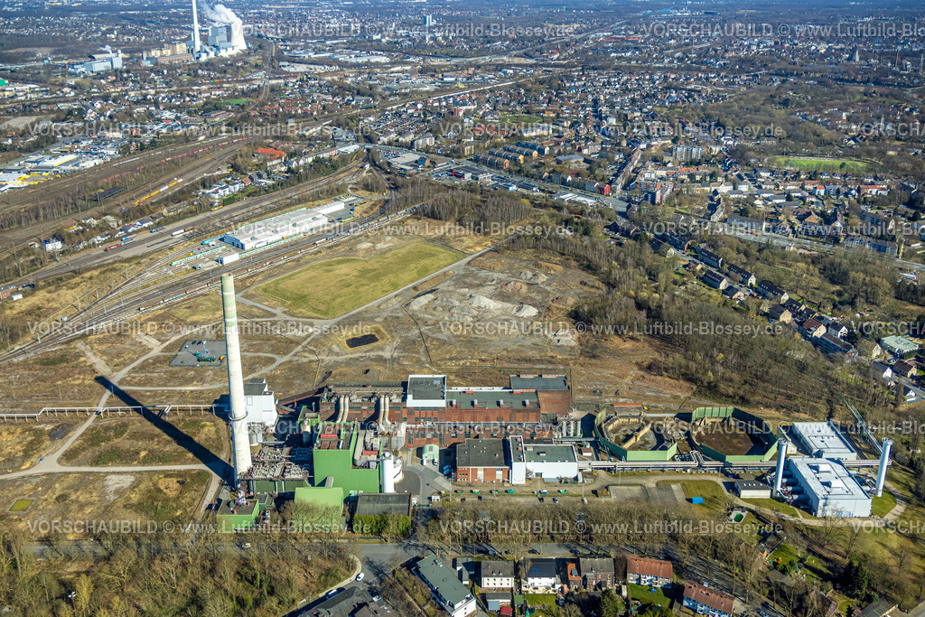 Herne250301787 | Luftbild, ehemaliges Uniper-Kraftwerk Shamrock, Freifläche und Baustelle, ehemaliges Bergwerkgelände General Blumenthal, Wanne-Süd, Herne, Ruhrgebiet, Nordrhein-Westfalen, Deutschland