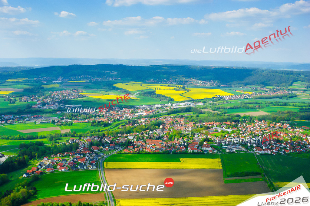 Die Luftaufnahme der Stadt Küps wurde vom UL-Flugzeug heraus erstellt ( keine Drohne )- hohe Auflösung für beste Qualität