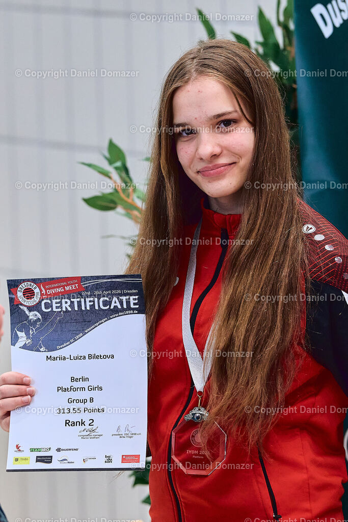 International Youth Diving Meet 2026 | Day 3 of 5 | International Youth Diving Meet 2026| Day 3 of 5 | 24.04.2026 | Youth diving competition featuring 1m and 3m springboard and platform at the Schwimmsportkomplex Freiberger Platz in Dresden.@ Domazer Photography - Realisiert mit Pictrs.com