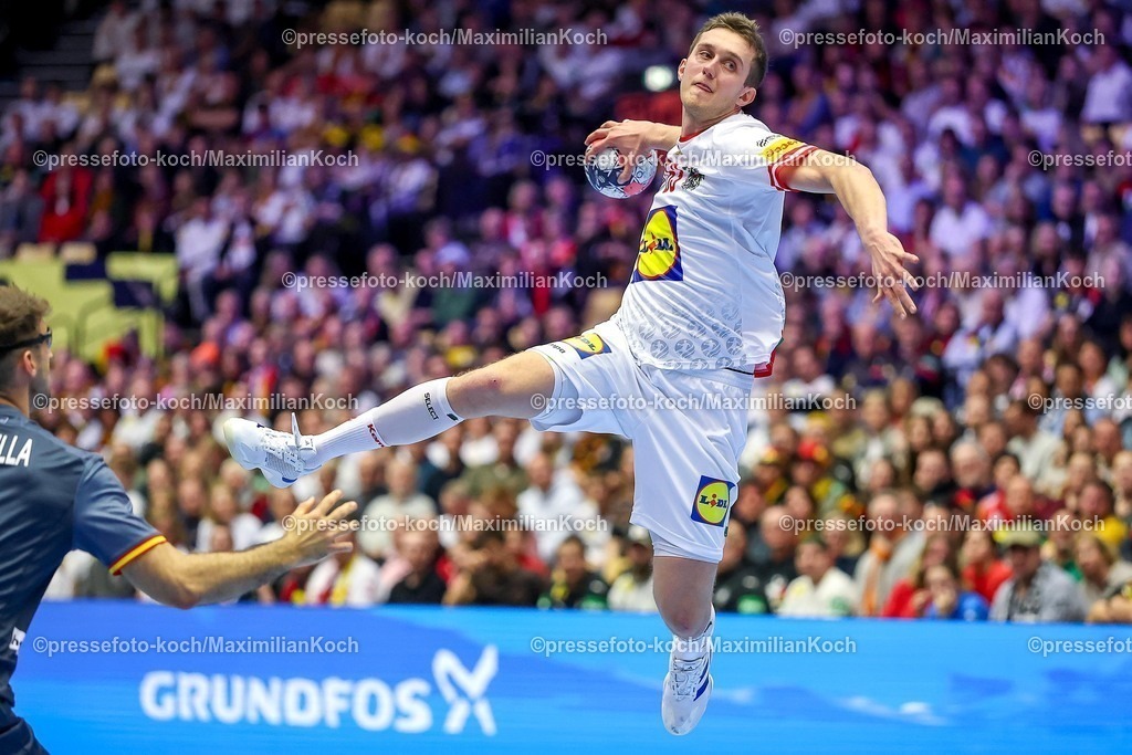 EHF17012601025 | 17.01.2026, Handball, Men's EHF EURO 2026, Österreich - Spanien, Jyske Bank Boxen in Herning, Dänemark, Preliminary Round:  Mykola Bilyk (Austria #53)