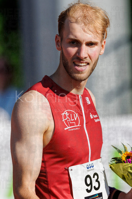 PUMA Fast Arms, Fast Legs; Wetzlar, 10.07.2026 | WETZLAR, GERMANY - JULY 10, 2026 : Lasse Schmitt (Königsteiner LV), winner of the 400m hurdles during the athletics meeting PUMA Fast Arms, Fast Legs at Stadion Wetzlar on July 10, 2026 in Wetzlar, Germany.