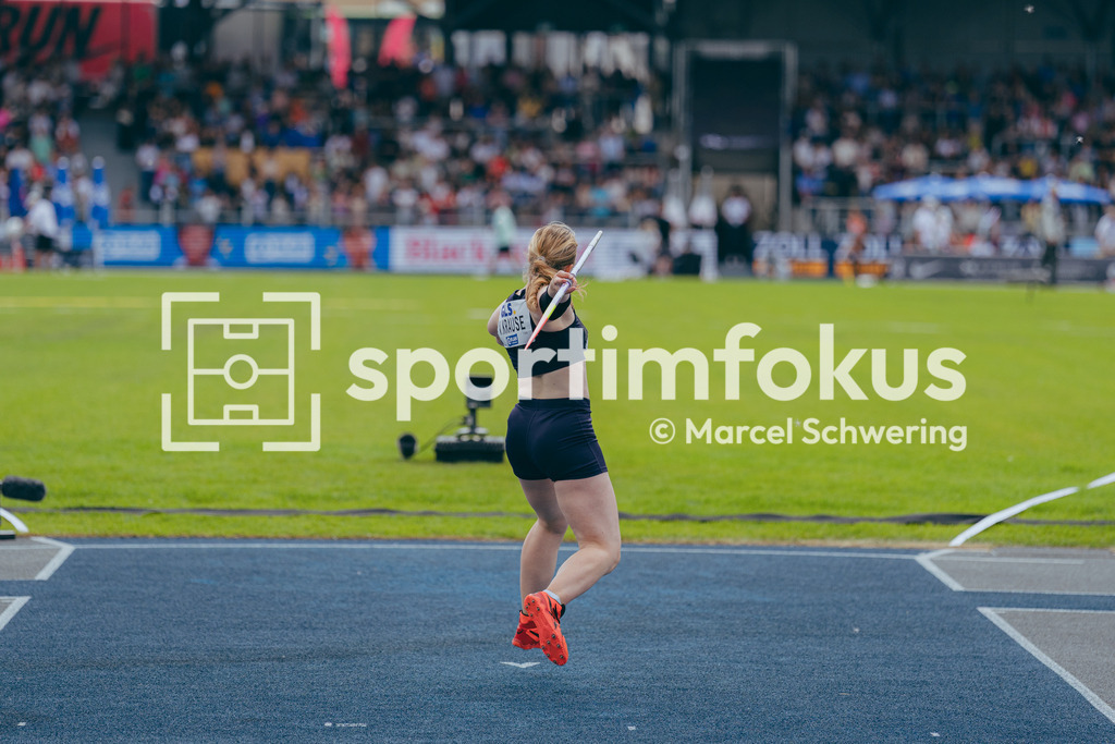 Deutsche Meisterschaften der Frauen und Männer 2026 | Victoria Krause, Düsseldorf Athletics, Speerwurf, Deutsche Meisterschaften der Frauen und Männer 2026, Lohrheidestadion Bochum-Wattenscheid, 26.07.2026. Foto: Marcel Schwering / sportimfokus - Realisiert mit Pictrs.com