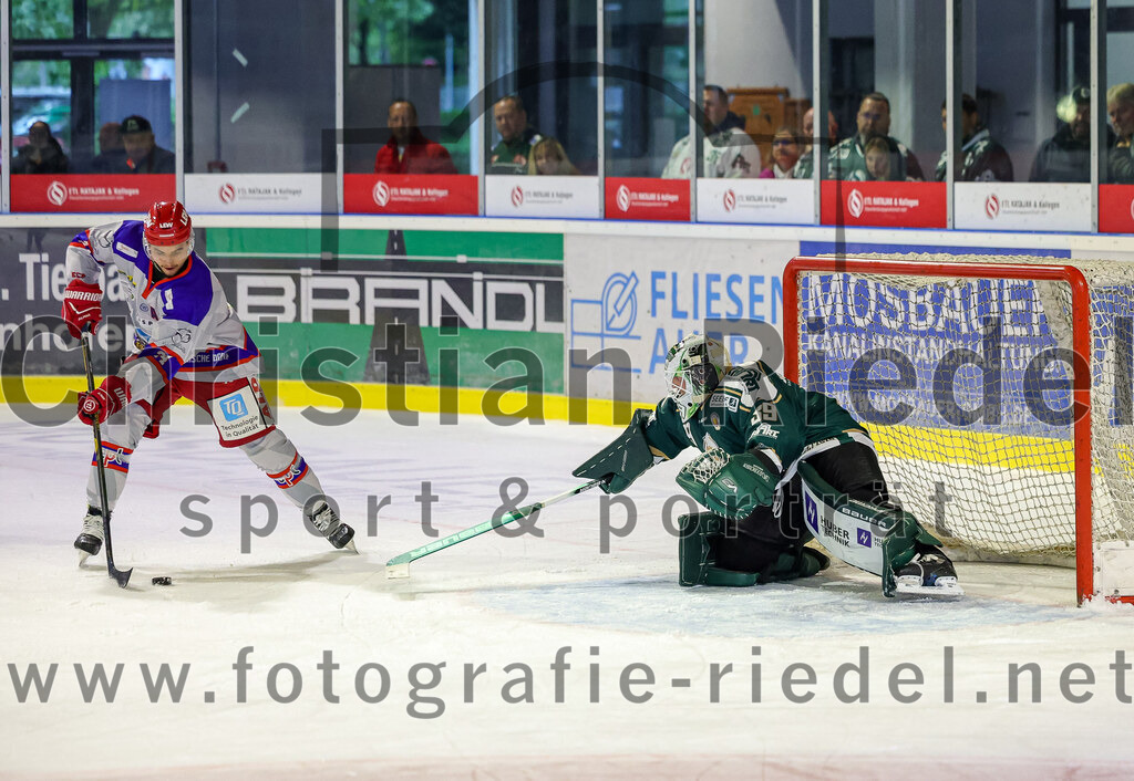 2025-09-14_064_TSV_Erding_gegen_EC_Peiting | Erding, Deutschland, 14.09.2025:Eishockey, Oberliga Süd 2025 / 2026, Testspiel, TSV Erding gegen EC Peiting, Endergebnis: 2:3Torwart Leon Meder (Erding Gladiators, #39)Foto: Christian Riedel / fotografie-riedel.net