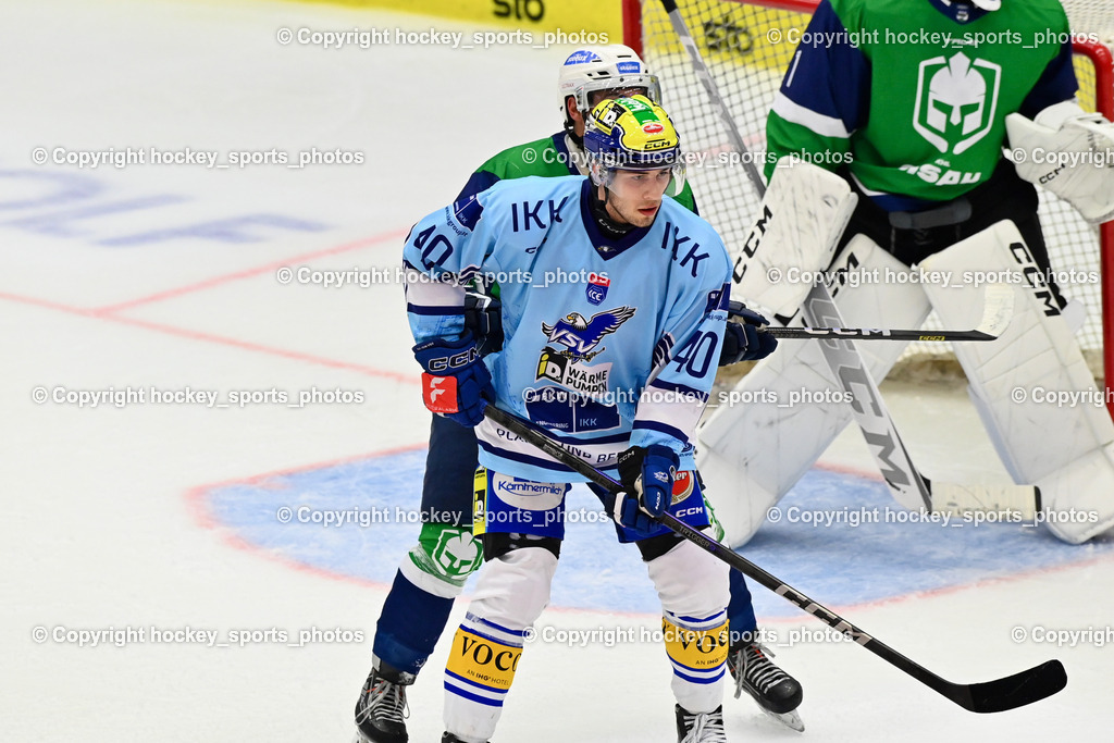 EC iDM Wärmepumpen VSV vs. KHL Sisak | #40 Elias Wallenta EC VSV, EC iDM Wärmepumpen VSV vs. KHL Sisak, EC iDM Wärmepumpen VSV vs. KHL Sisak am 02.09.2025 in Villach (Stadthalle Villach), Austria, (Photo by Bernd Stefan)