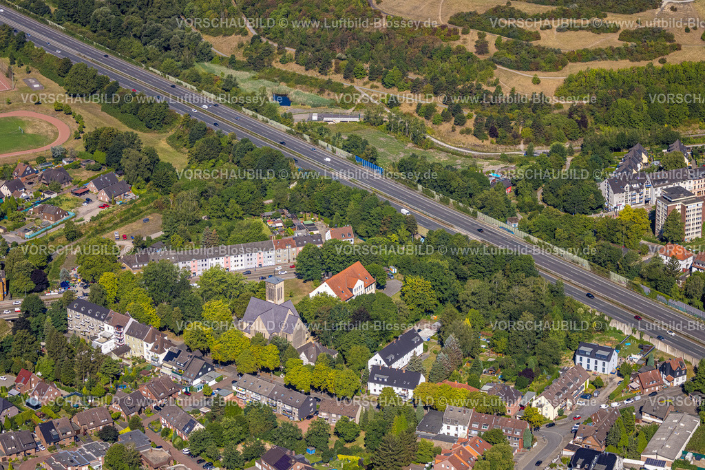 Gelsenkirchen220801591Buer | Luftbild, Evang. Christuskirche, Epiphanias-Kirchengemeinde, Beckhausen, Gelsenkirchen, Ruhrgebiet, Nordrhein-Westfalen, Deutschland