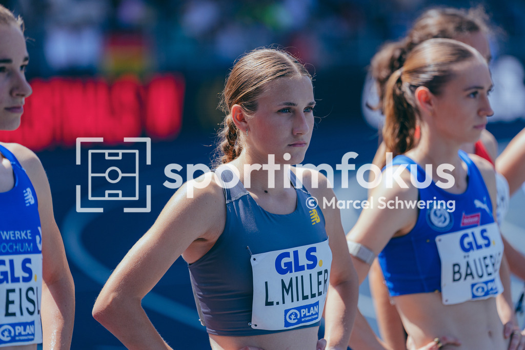 Deutsche Meisterschaften der Frauen und Männer 2026 | Lera Miller, VfL Löningen, 1500-Meter-Lauf, Halbfinale, Deutsche Meisterschaften der Frauen und Männer 2026, Lohrheidestadion Bochum-Wattenscheid, 25.07.2026. Foto: Marcel Schwering / sportimfokus - Realisiert mit Pictrs.com