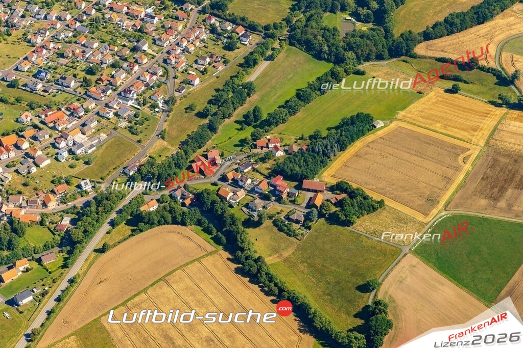 Klassische Luftaufnahme ohne Drohne zeigt:Ransbach bei Hohenroda - Die Luftbildaufnahme wurde 2025 vom UL-Flugzeug heraus erstellt ( keine Drohnenaufnahme ) - Hochauflösende Luftaufnahme -Nicht vergleichbar mit Google Maps oder Satelittenbilder- Die Geschenkidee !Mit Lizenz und Bildrechte bestellbar