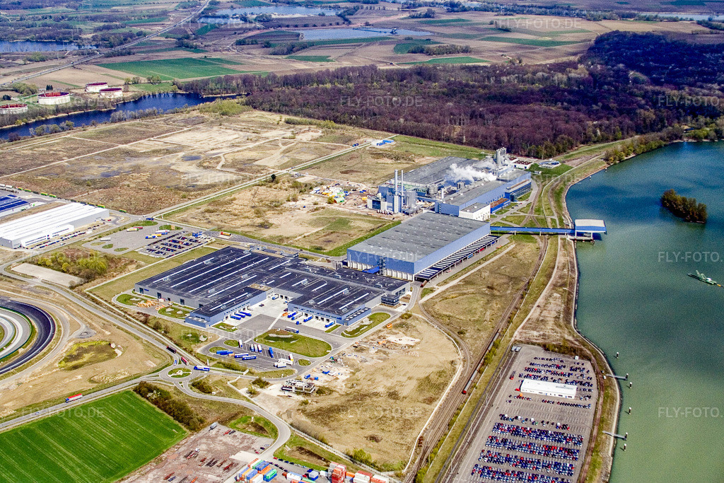 Luftbild: Industriegebiet Oberwald: Papierfabrik Palm in Wörth am Rhein im Bundesland Rheinland-Pfalz in Deutschland. Foto: IMG_10236.jpg vom 08.04.2008 durch Werner Riehm/FLY-FOTO.de