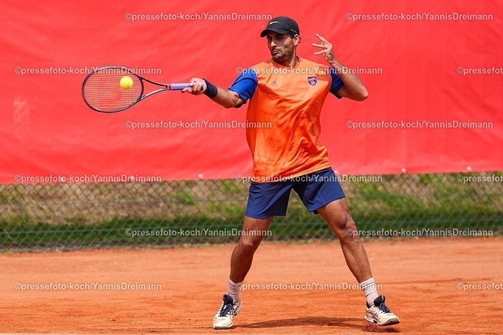 xYDR11072501063 | 11.07.2025, xydrx, Köln, Tennis, 1.Bundesliga Herren, Kölner THC Stadion Rot-Weiss 1 - TC Bredeney 1, Tennisanlage Olympiaweg: Benjamin Hassan ( TC Bredeney 1)