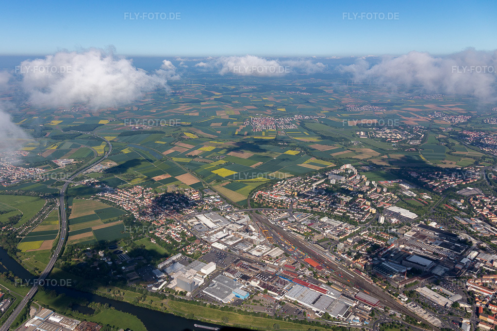 Luftbild: Industrie- und Gewerbegebiet SKF in Schweinfurt im Bundesland Bayern in Deutschland. Foto: IMG_100057.jpg vom 26.05.2017 durch Werner Riehm/FLY-FOTO.de
