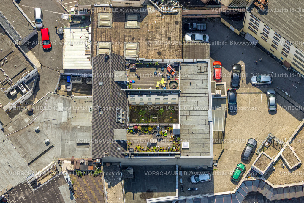 Bochum220503843 | Luftbild, Wohnhaus mit Dachterrasse im Gerberviertel, Gleisdreieck, Bochum, Ruhrgebiet, Nordrhein-Westfalen, Deutschland