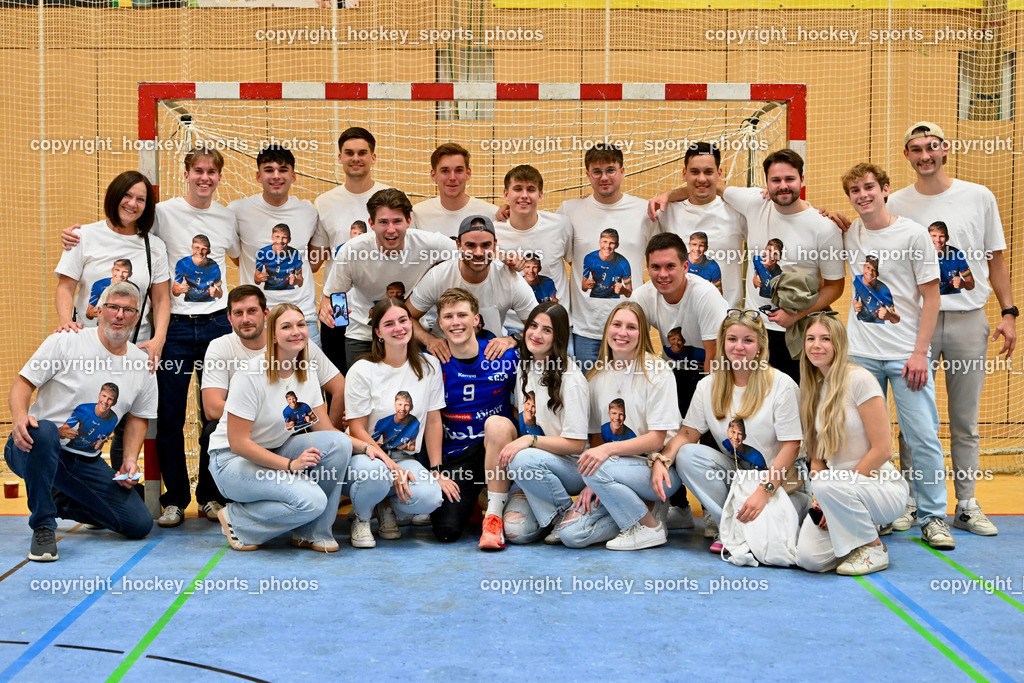 SC Ferlach vs. HSG Holding Graz | Abschied Nico Sager, #9 SAGER Nico SC Ferlach, Nico Sager T Shirt, Nico Sager Fan Klub, SC Ferlach vs. HSG Holding Graz, SC Ferlach vs. HSG Holding Graz am 24.05.2025 in Ferlach (Ballspielhalle Ferlach), Austria, (Photo by Bernd Stefan)