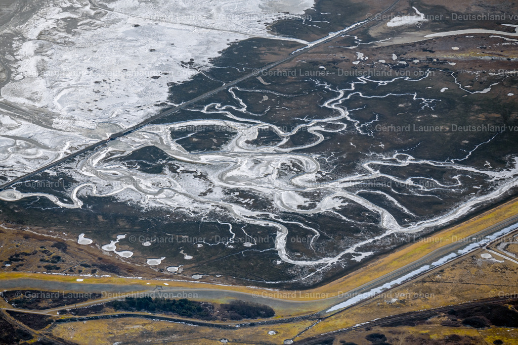 4044394 | winterliche Wattstrukturen bei Wangerooge, Nationalpark Niedersächschisches Wattenmeer