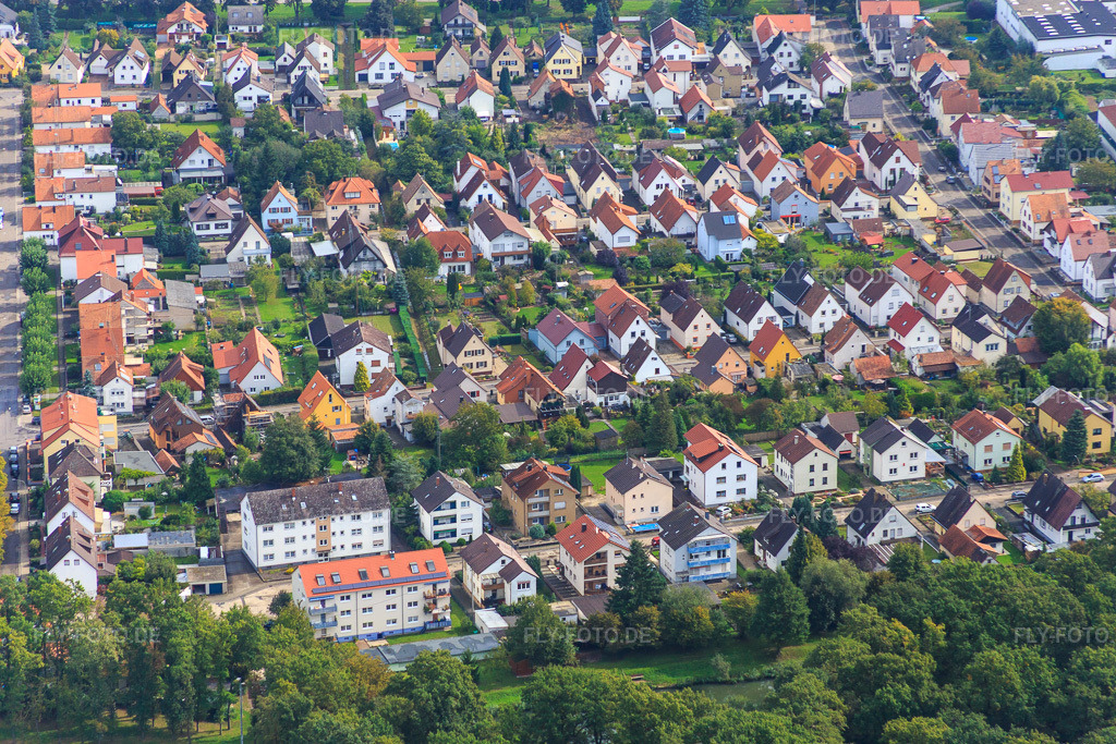 Luftbild: Elsässer Straße in Kandel im Bundesland Rheinland-Pfalz in Deutschland. Foto: IMG_072827.jpg vom 19.09.2014 durch Werner Riehm/FLY-FOTO.de