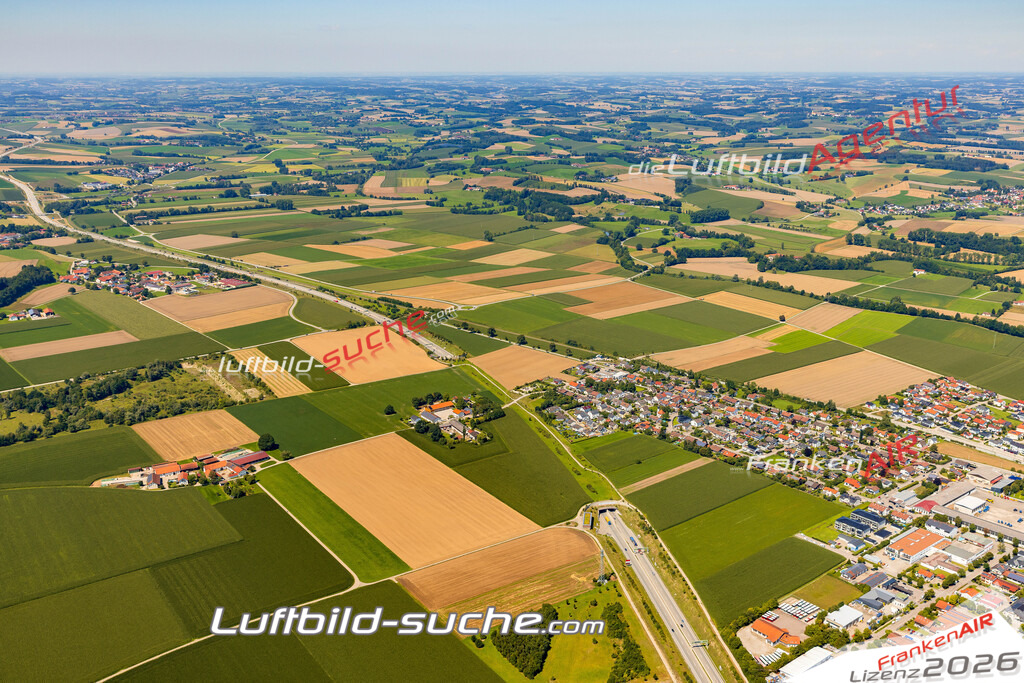Luftaufnahme Wimpasing Ampfing - Die Luftaufnahme wurde 2025 vom UL-Flugzeug heraus erstellt ( keine Drohne ) - Hochauflösende Luftaufnahme - für professionelle Ausdrucke geeignet. Die Geschenkidee !Mit Lizenz und Bildrechte bestellbar