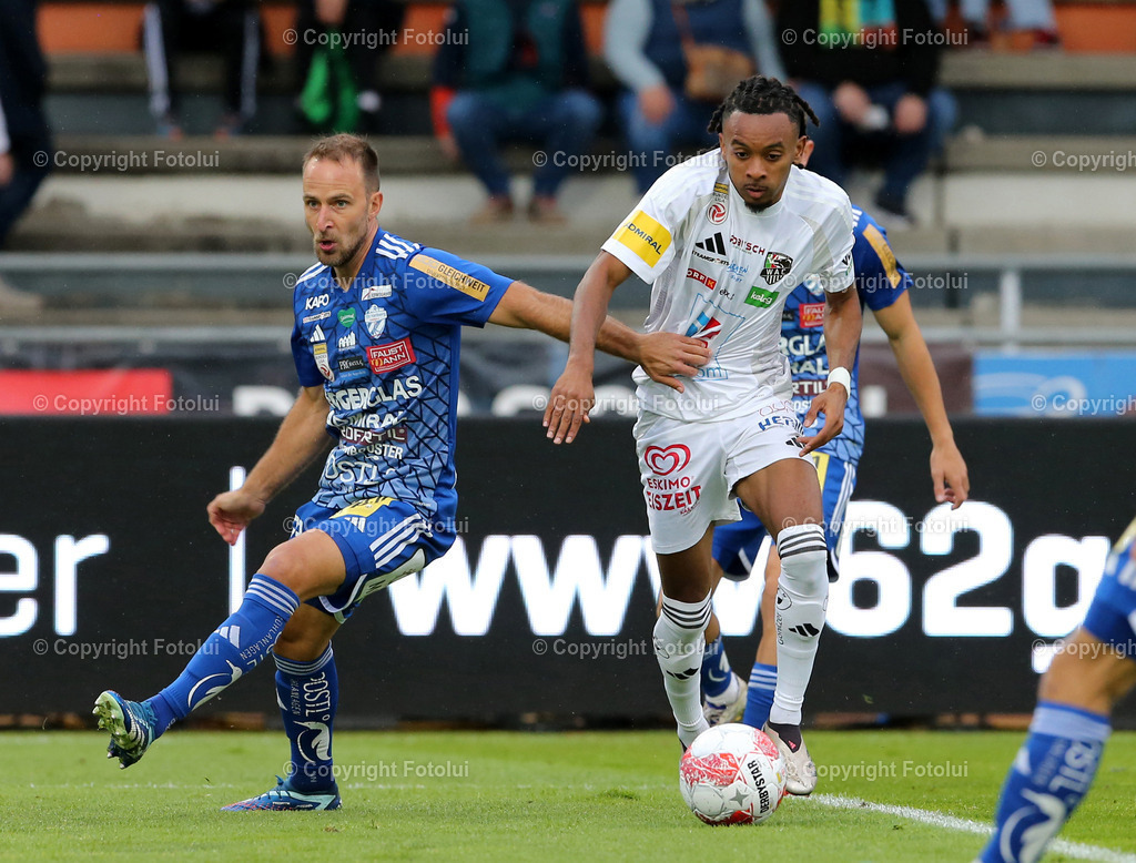 A_LUI_05102024-0014 | SPORT FUSSBALL ADMIRAL BUNDESLIGA RZ PELLETS WAC-TSV HARTBERG 05.10.2024 IM BILD: THIERNO BALLO  (WAC) UND TOBIAS KAINZ  (HARTBERG) FOTO:FOTOLUI/MW