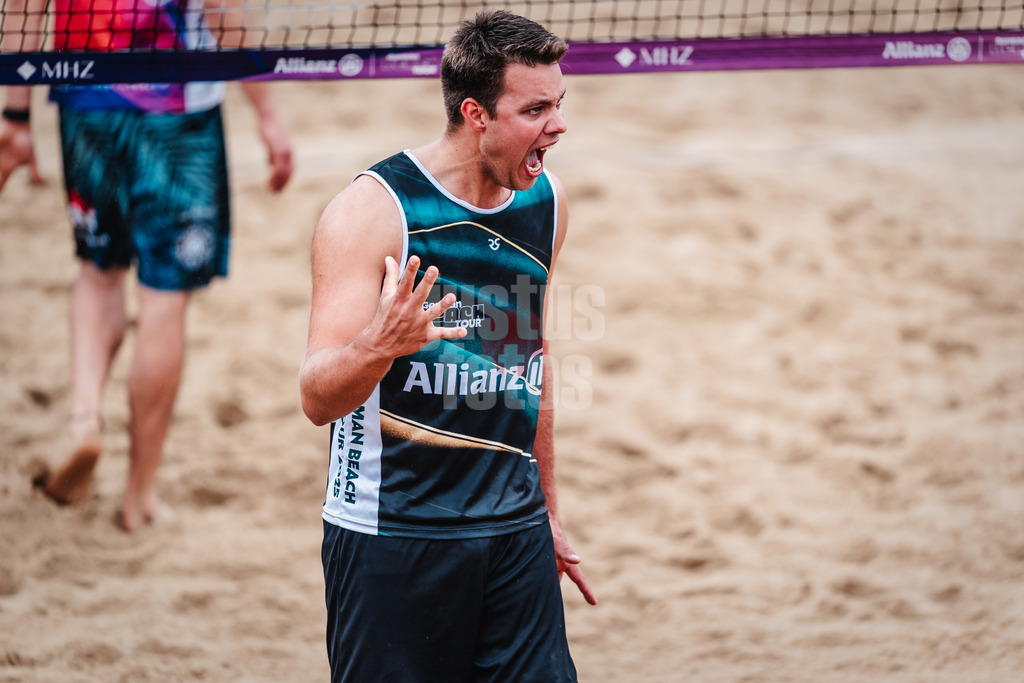 Beachvolleyball | Männer | Allianz German Beach Tour 2025 | Tourstop Hamburg | 29.05.2025 | Jonas Kaminski jubelt