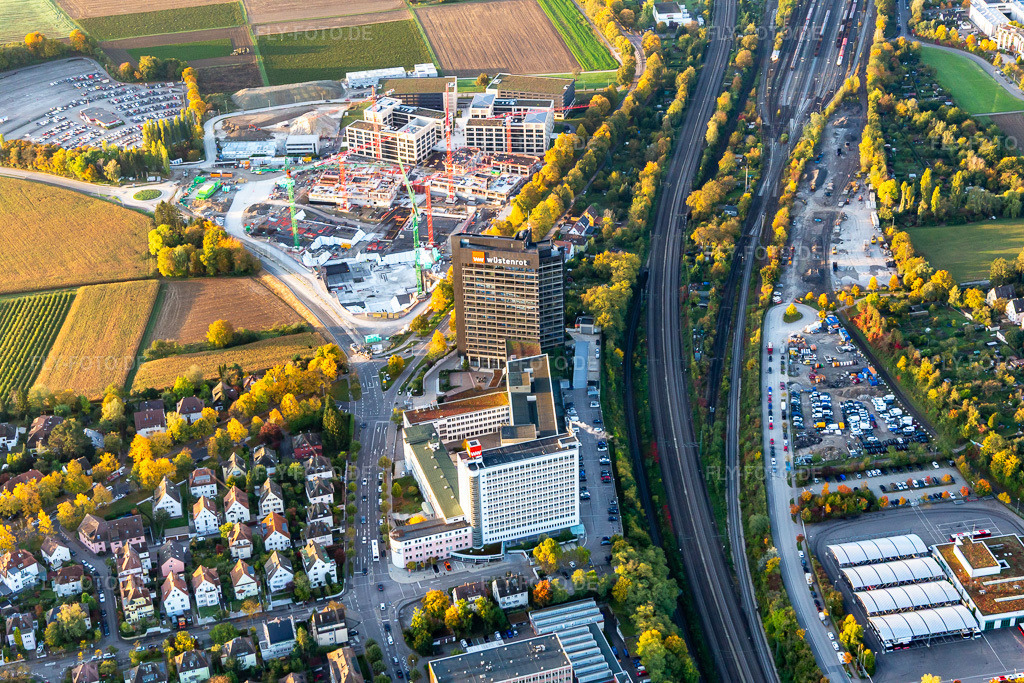 Luftbild: Wüstenrot Bausparkasse im Ortsteil Ludwigsburg-Mitte in Ludwigsburg im Bundesland Baden-Württemberg in Deutschland. Foto: IMG_119027.jpg vom 14.10.2019 durch Werner Riehm/FLY-FOTO.de