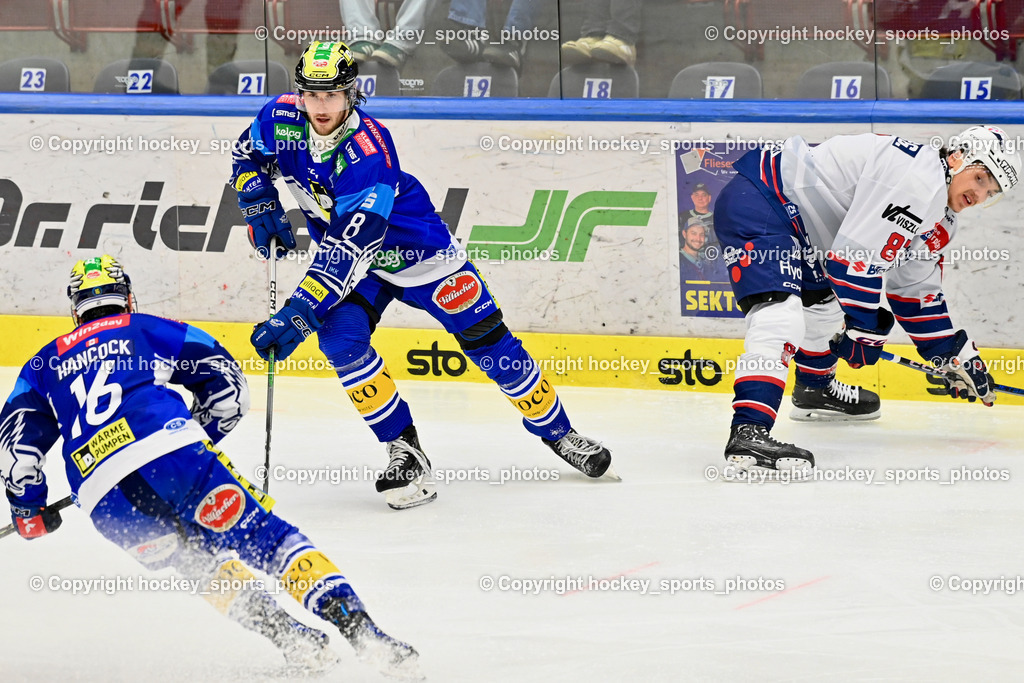 EC IDM WÄRMEPUMPEN VSV vs. HYDRO FEHERVAR AV 19 | #16 HANCOCK Kevin EC VSV, #8 Rebernig Maximilian EC VSV, #87 Ambrus Gergö HYDRO FEHERVAR, EC IDM WÄRMEPUMPEN VSV vs. HYDRO FEHERVAR AV 19, EC IDM WÄRMEPUMPEN VSV vs. HYDRO FEHERVAR AV 19 am 20.11.2024 in Villach (Stadthalle Villach), Austria, (Photo by Bernd Stefan)