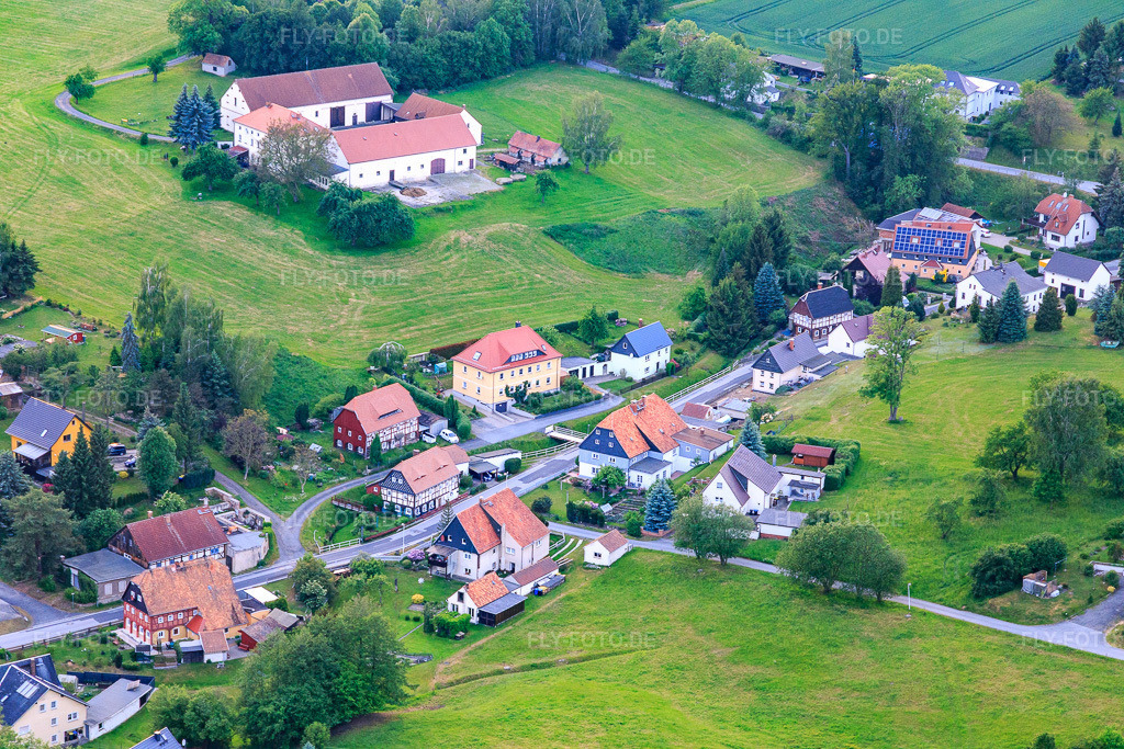 Luftbild: Ortsansicht von Südosten im Ortsteil Wittgendorf in Zittau im Bundesland Sachsen in Deutschland. Foto: IMG_141633.jpg vom 23.05.2024 durch Werner Riehm/FLY-FOTO.de
